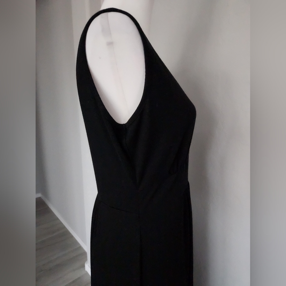 Woosea Sleeveless Maxi Cross Over V-neck Black High Panel Waist Gathered Size L - Picture 8 of 13